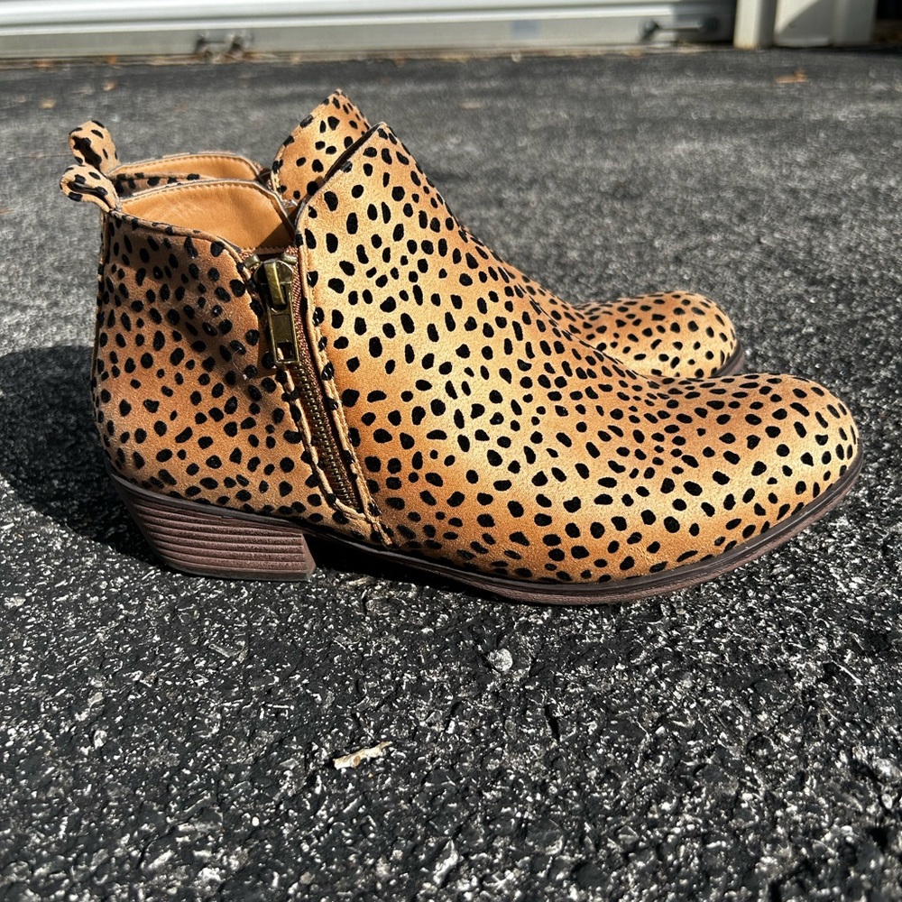 Cheetah print booties
